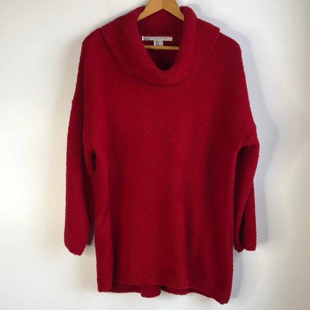 Max Studio Soft Red Cowl Neck Sweater